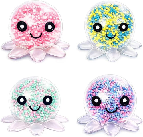 Mini foam bead octopus squishy 4 pack