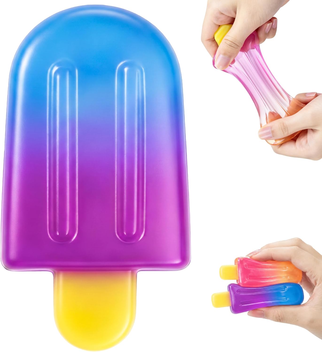 Galaxy blue and purple popsicle ice cream squishy toy