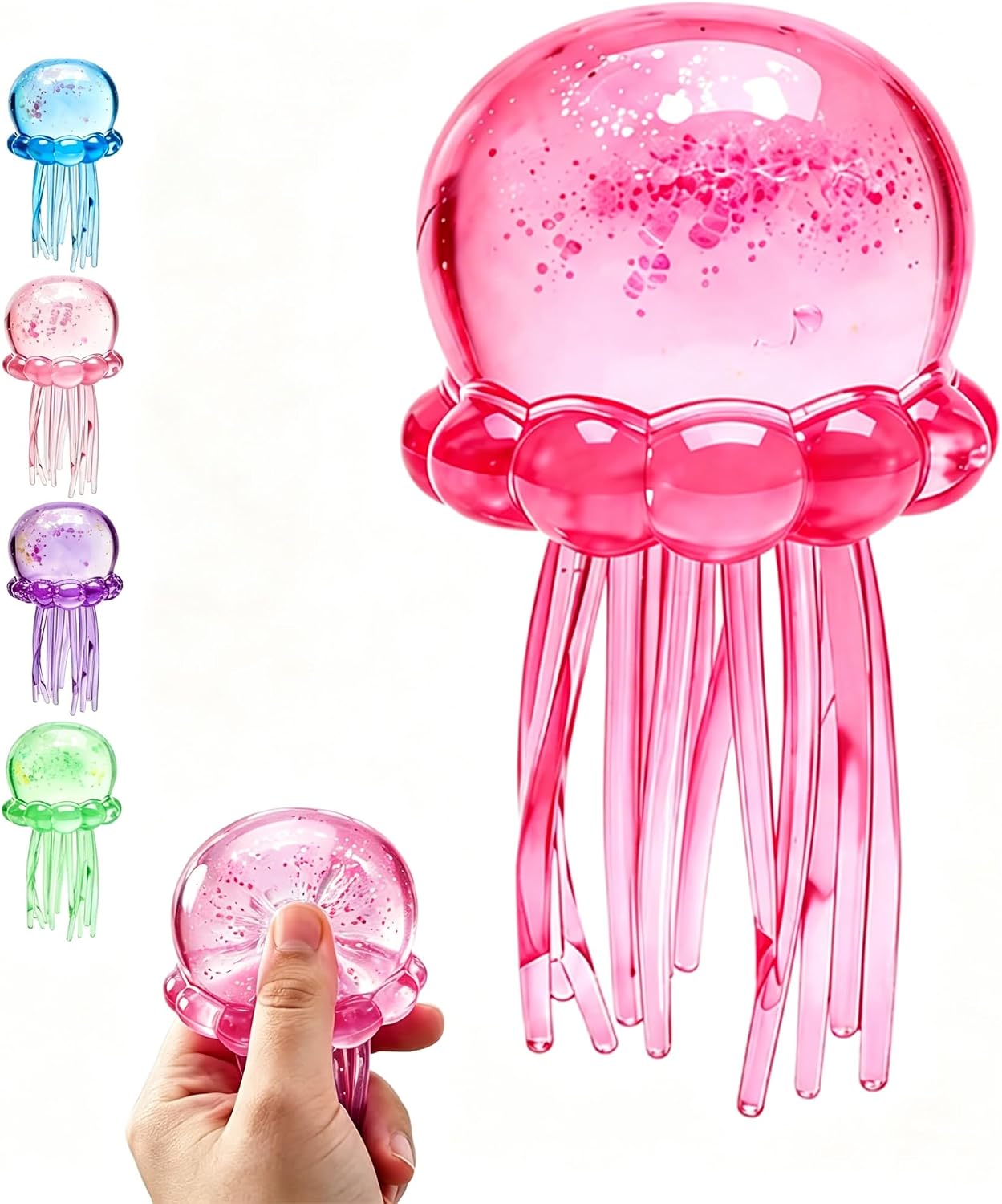 Kawaii pink jellyfish squishy soft squeeze stress ball toy