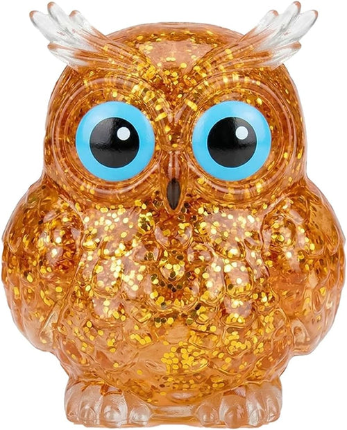 Honey amber glitter owl squishy slow rising fidget toy