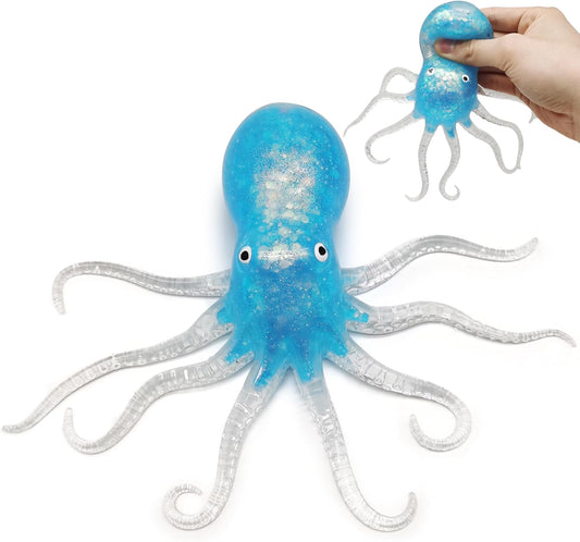 Blue jumbo octopus squishy sensory stress toy