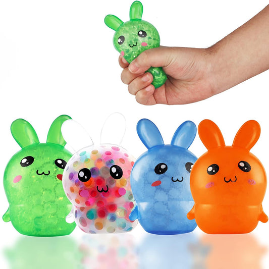Water bead bunny squishy 4 pack squeeze stress ball