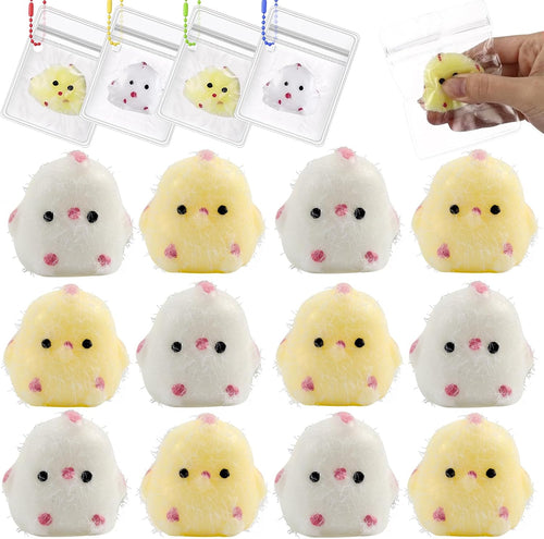 Pastel mini chick squishy 12 pack with rosy cheeks