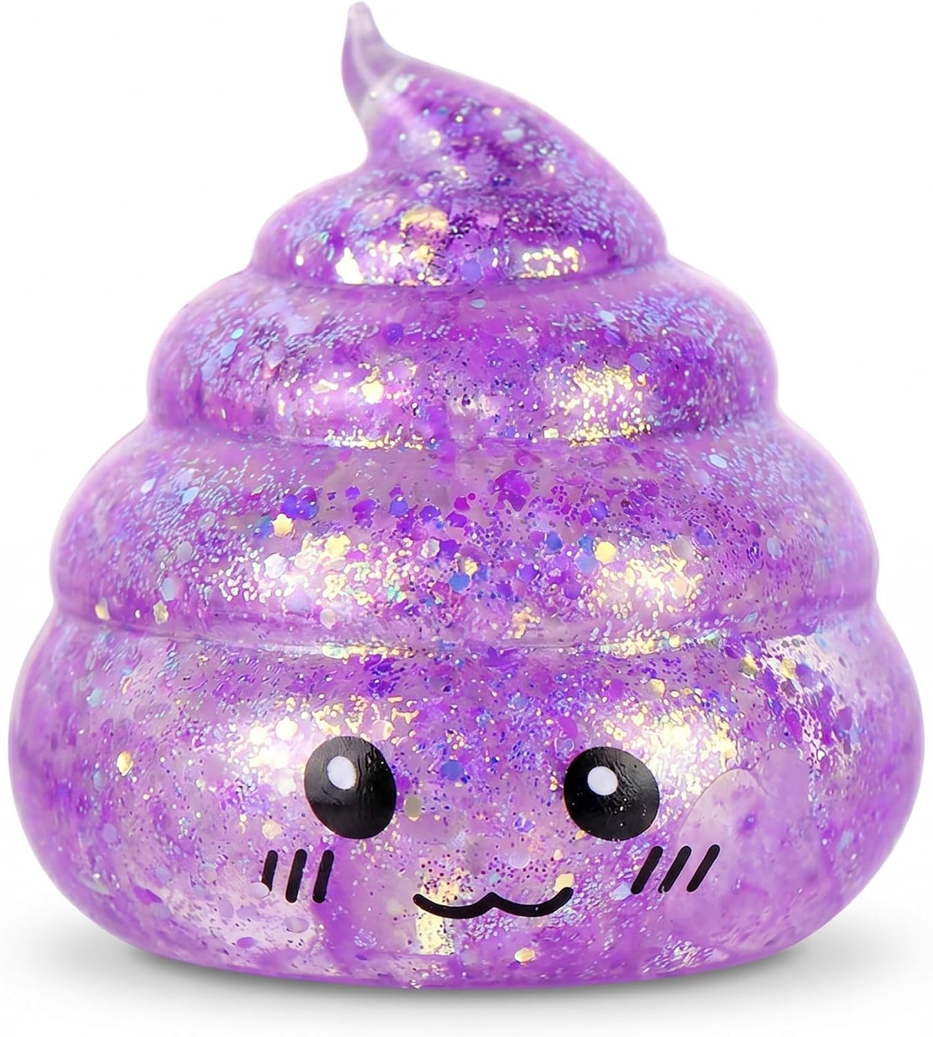 Purple glitter poop squishy stress ball fidget toy