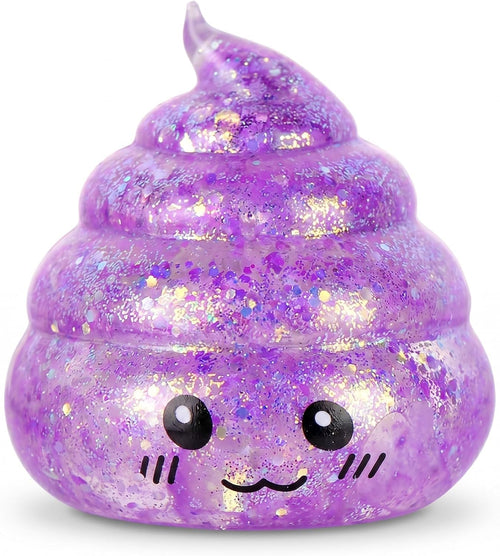 Purple glitter poop squishy stress ball fidget toy