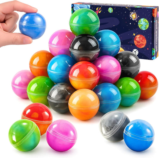 Bright marbled galaxy squishy ball slime spheres, 28 pack