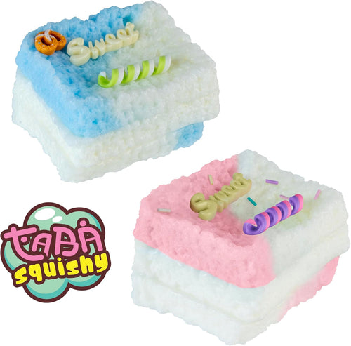 Blue and pink petit four cake squishy two pack
