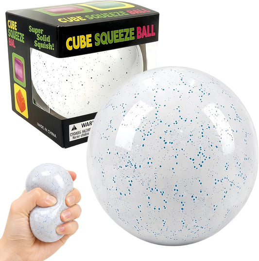 White glitter snowball squishy stress ball squeeze toy