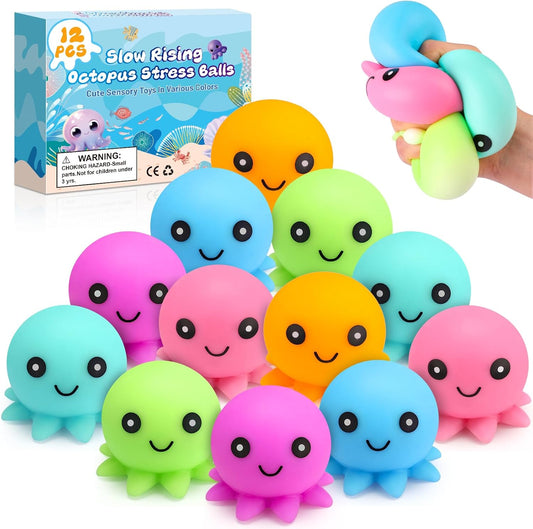 Soft matte mini octopus squishy 12 pack