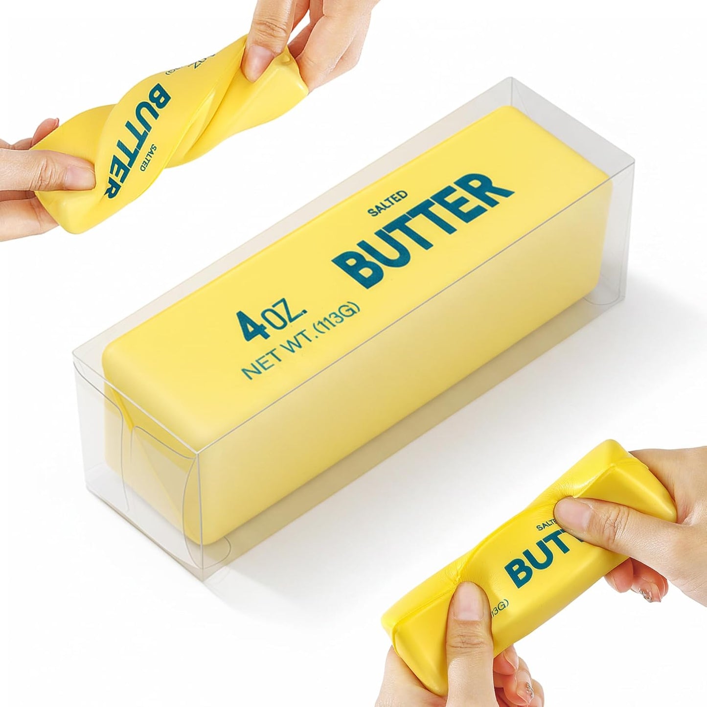 Yellow butter squishy fidget toy