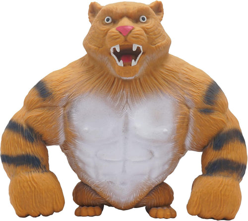 Jumbo tiger squishy stretch stress toy with cartoon muscles
