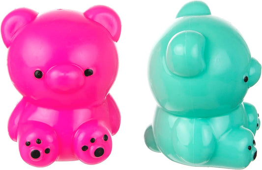 Magenta and teal jelly bear squishy two pack squeeze toys