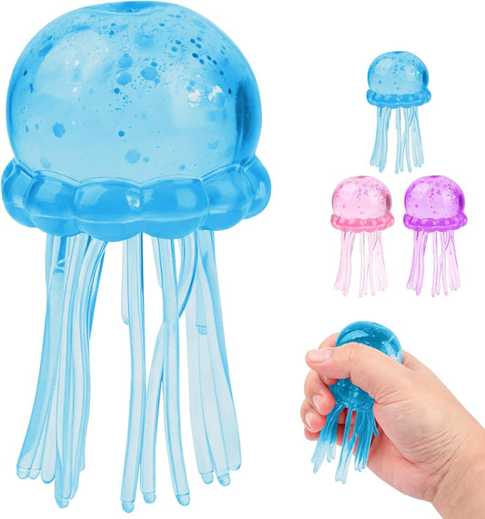 Blue jellyfish squishy stress ball squeeze sensory fidget toy