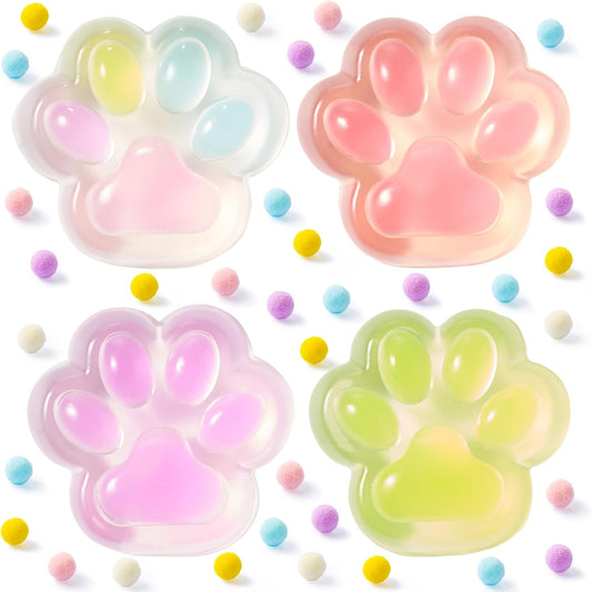 Kawaii 4 pack pastel cat squishy paws slow rising toys