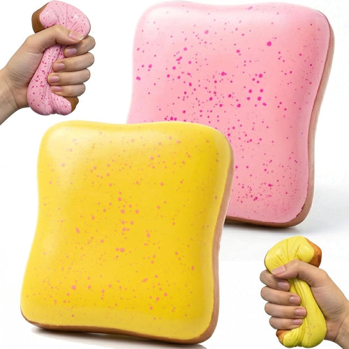 Two pack pink and yellow toast bread squishy