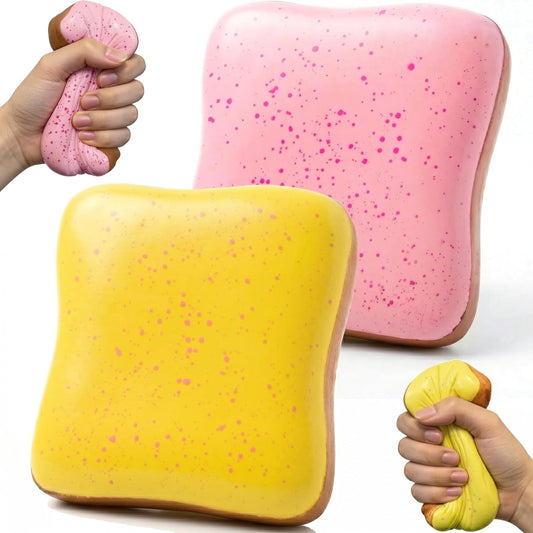 Two pack pink and yellow toast bread squishy