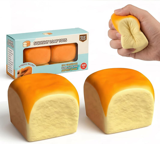 2 pack mini loaf bread squishy slow rising squeeze toys