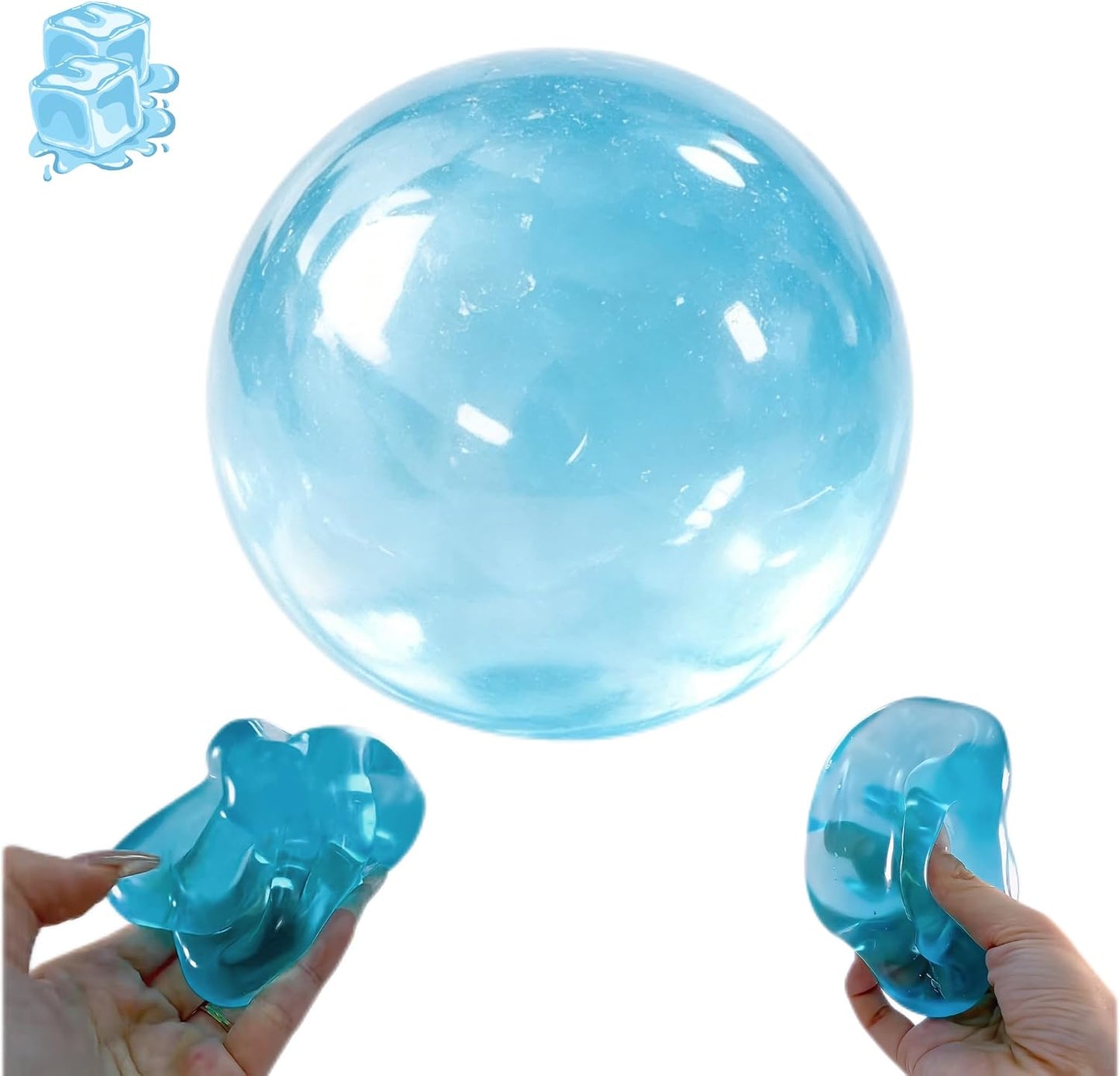 Crunchy blue coconut squishy slow rising fidget stress ball