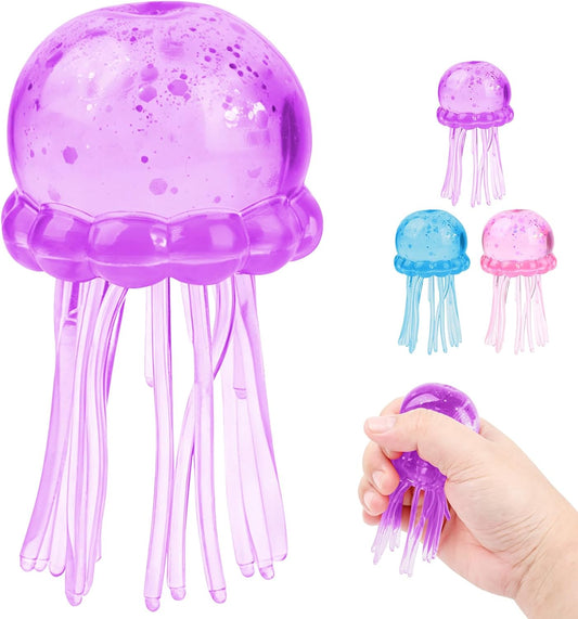 Purple jellyfish squishy stress ball soft squeeze ocean toy