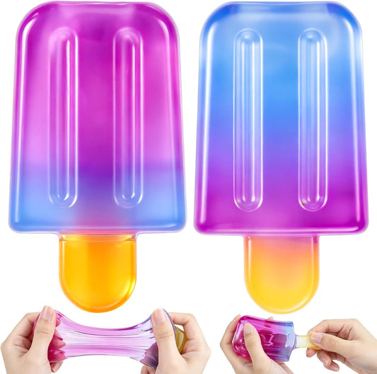 Two pack purple and blue popsicle ice cream squishy toys