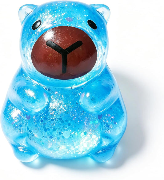 Kawaii blue capybara squishy glitter slow rising stress toy