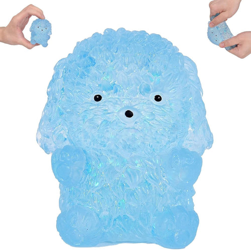 Blue glitter puppy dog squishy squeeze toy