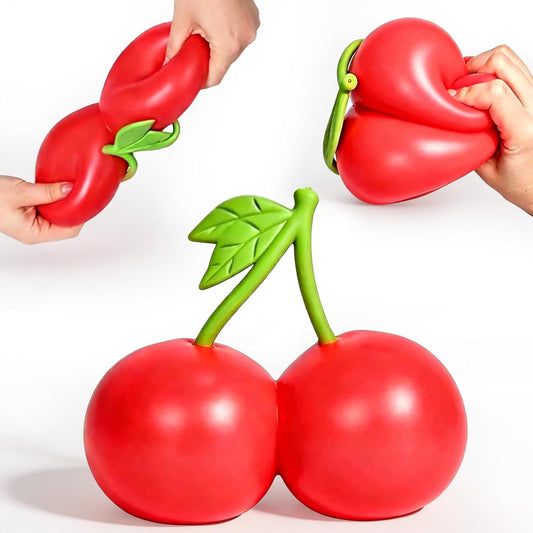 Giant red cherry squishy big squeeze slow rising sensory toy