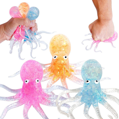 Glitter long-tentacle octopus squishy 3 pack