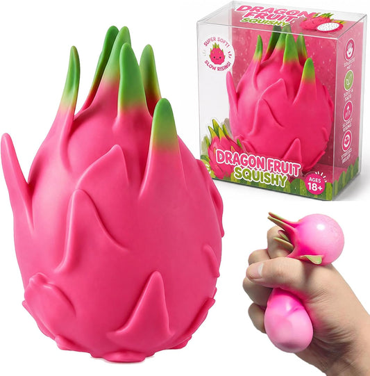 Single dragon fruit squishy jumbo soft squeeze stress ball