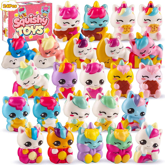 Unicorn egg squishy set twenty four slow rising pastel squishies