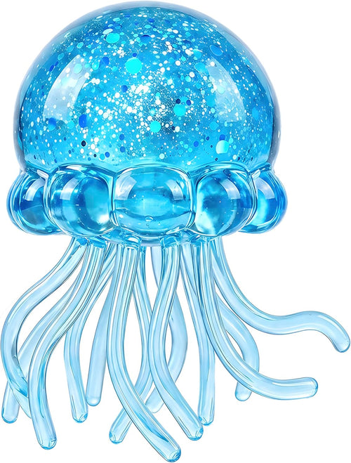 Ocean blue glitter jellyfish squishy slow rising sensory toy