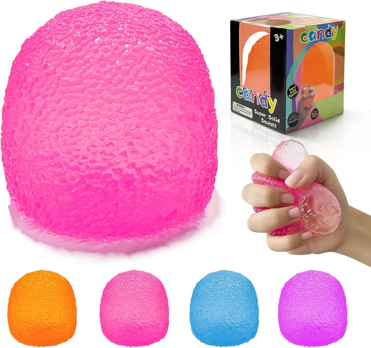 Pink candy mesh squishy ball slow rising squeeze stress toy
