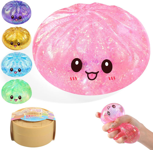 Pink glitter dumpling squishy