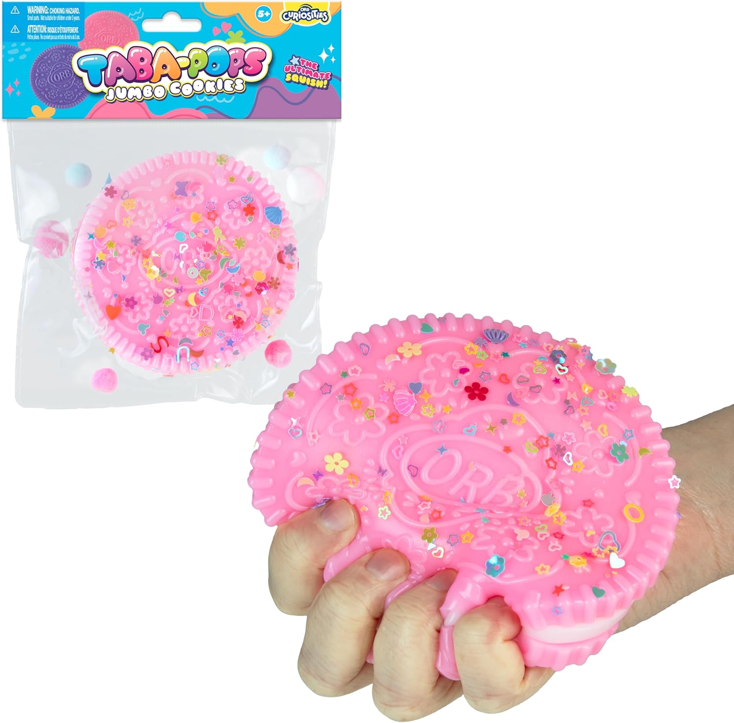 pink sandwich squishy cookie with sprinkles slow rising squeeze toy
