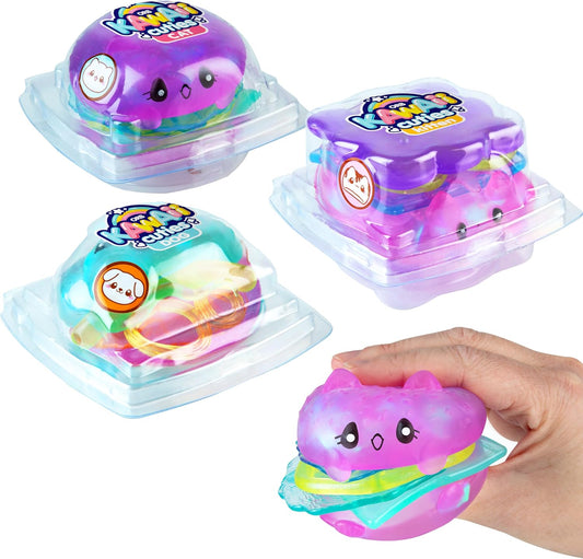 Jelly hot dog squishy 3 pack slow rising squeeze stress relief toy