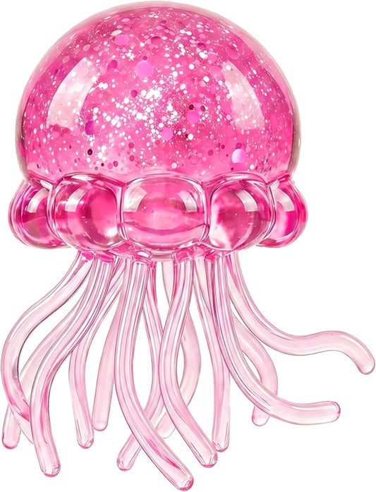 Pink glitter jellyfish squishy slow rising sensory fidget toy