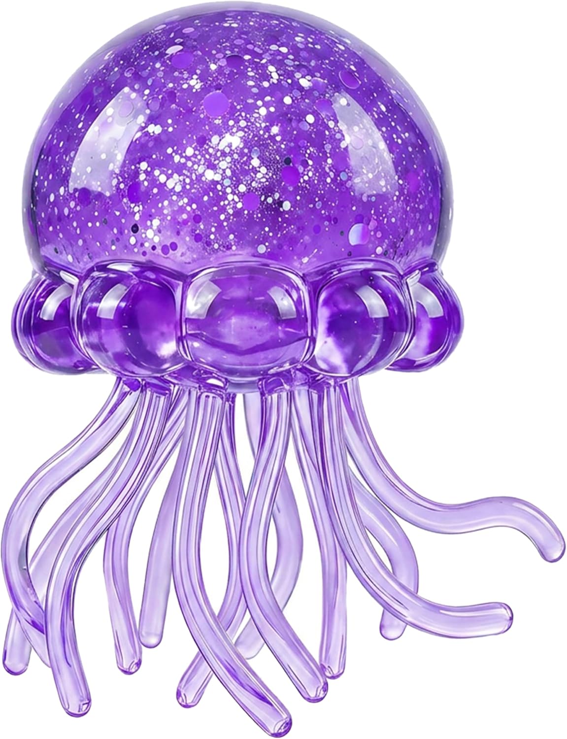 Purple jumbo glitter jellyfish squishy squeeze sensory toy