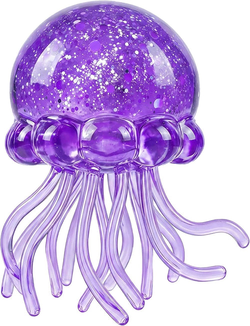 Purple jumbo glitter jellyfish squishy squeeze sensory toy