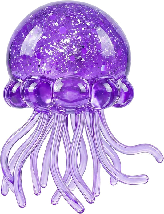 Purple jumbo glitter jellyfish squishy squeeze sensory toy
