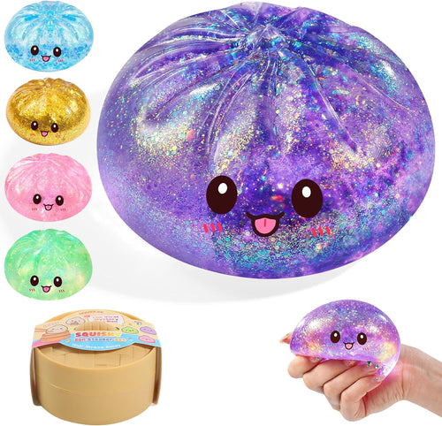 Purple glitter dumpling squishy