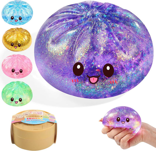 Purple glitter dumpling squishy