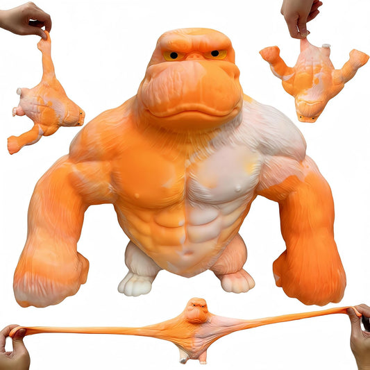 Orange stretchy monkey squishy gorilla squeeze toy