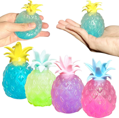 Glitter pineapple mesh squishy ball slow rising fidget toy