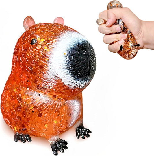 Honey amber glitter capybara squishy slow rising fidget toy
