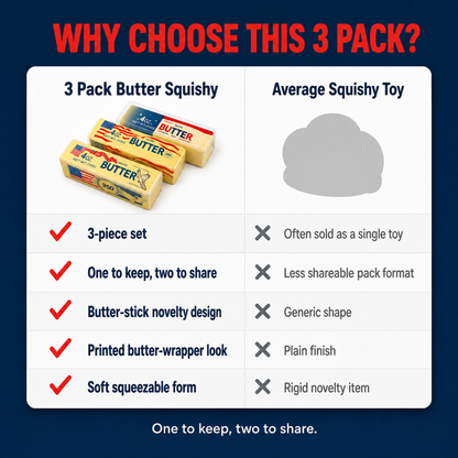 3 Pack Butter Squishy comparison