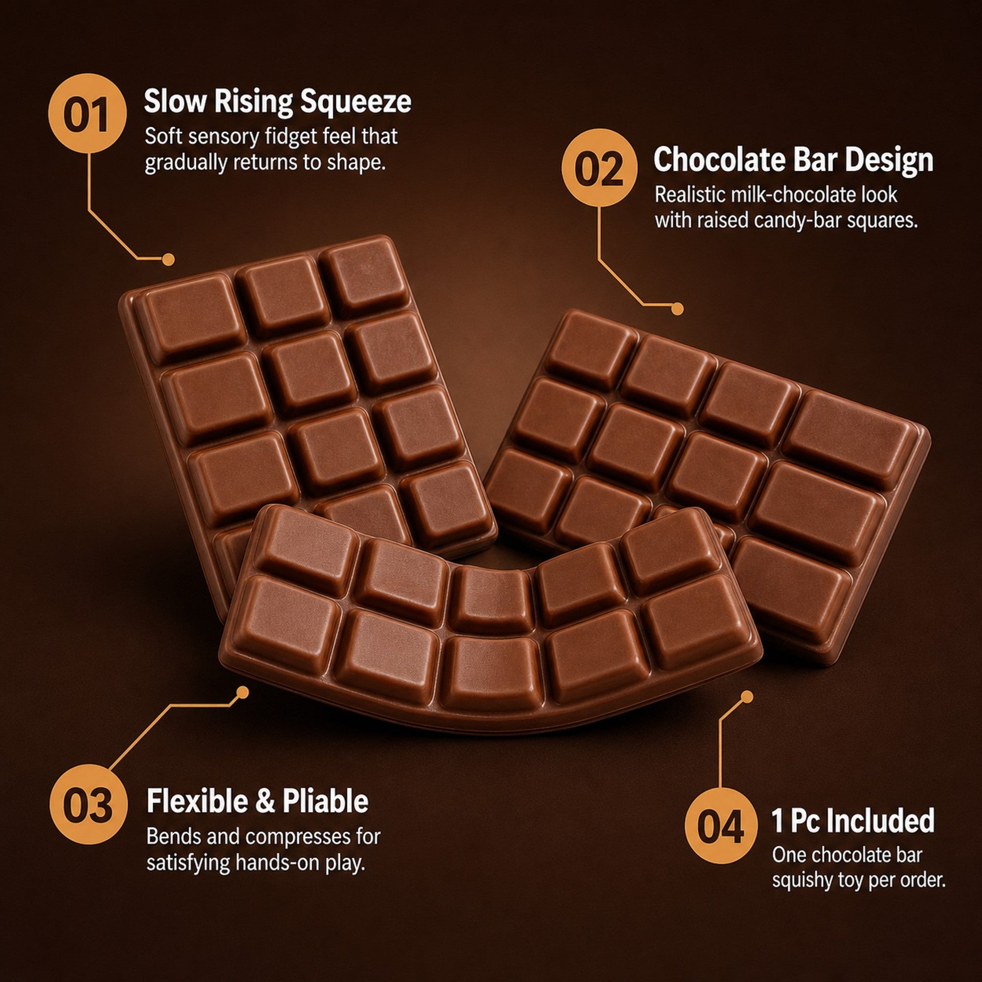 Chocolate Bar Squishy features
