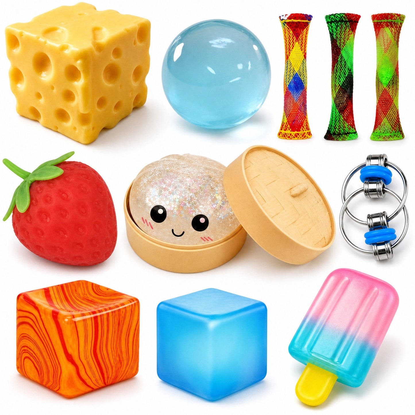 Colorful Cheese Squishy Set main