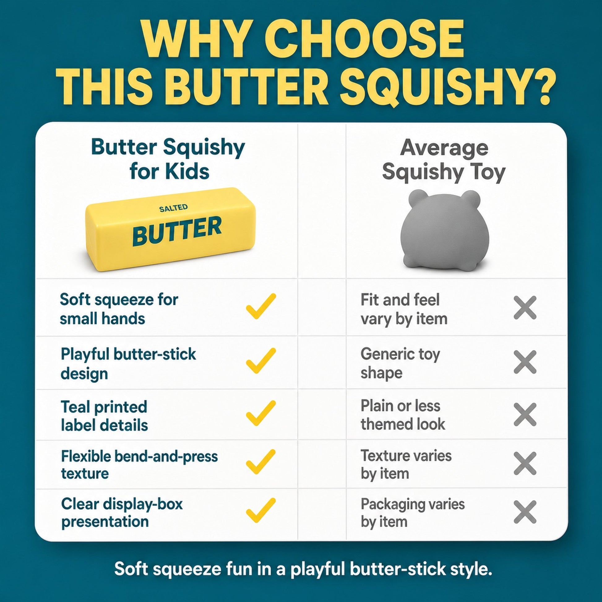 Butter Squishy for Kids comparison