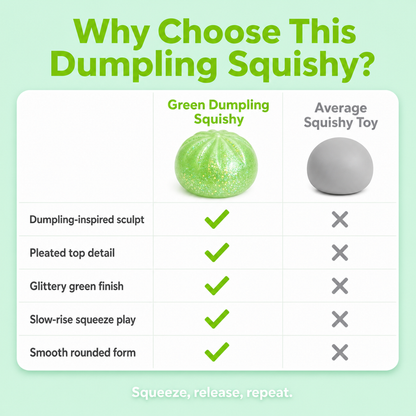Green Dumpling Squishy comparison