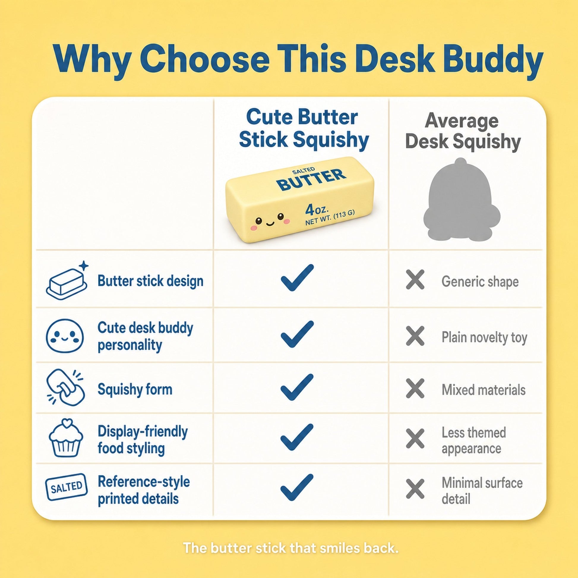 Cute Butter Stick Squishy comparison